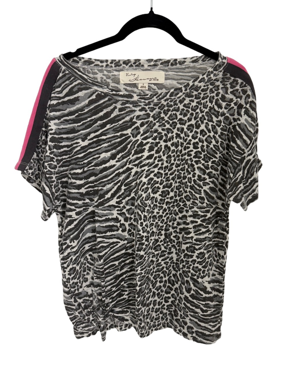 Vintage Havana Animal Print Side Tie Top Blouse S